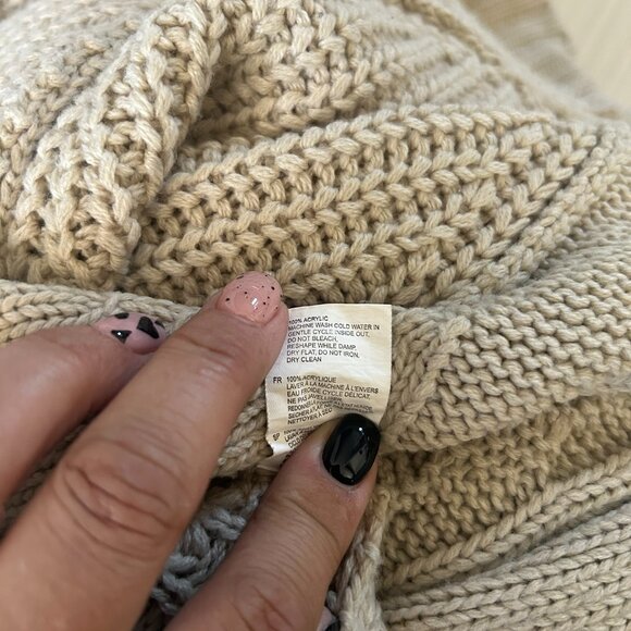 Tan Knit Cardigan Long Sweater Woman's Size XL with front pockets - Picture 5 of 5